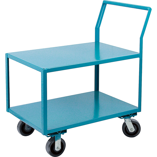Heavy-Duty Low Profile Shop Carts, 2 Tiers, 24" W x 60" D x 41" H, 2400 lbs. Cap. Duraquip Inc
