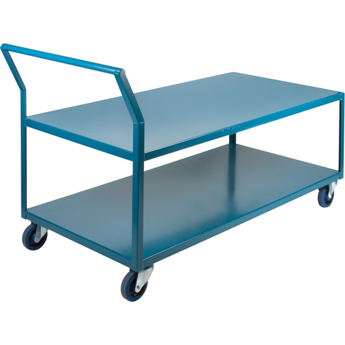 Heavy-Duty Low Profile Shop Carts, 2 Tiers, 30" W x 60" D x 40" H, 1200 lbs. Cap. Duraquip Inc