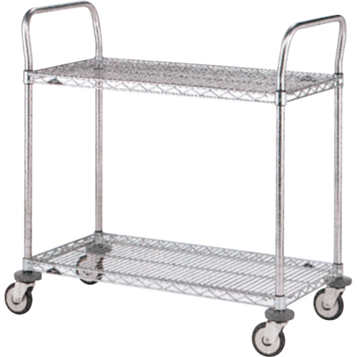 Standard-Duty Utility Carts, Stainless Steel, 24" x 39" x 24", 500 lbs. Capacity Duraquip Inc