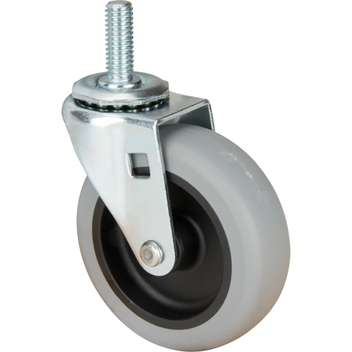 Stem Caster, Swivel, 3" (76 mm) Dia., 80 lbs. (36 kg.) Capacity Duraquip Inc