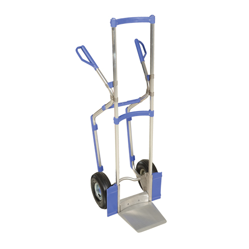 Ergonomic Hand Truck, Combination Handle, Aluminum, 52" Height, 350 lbs. Capacity Duraquip Inc