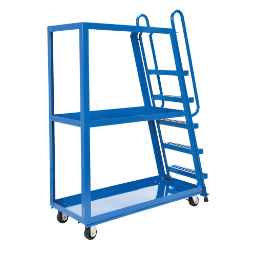 Stock Picking Cart, Steel, 21-7/8" W x 56-1/8" D, 3 Shelves, 1000 lbs. Capacity Duraquip Inc
