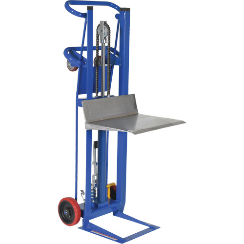 Hydra Lift Platform Stacker, Foot Pump Operated, 750 lbs. Capacity, 52" Max Lift Duraquip Inc