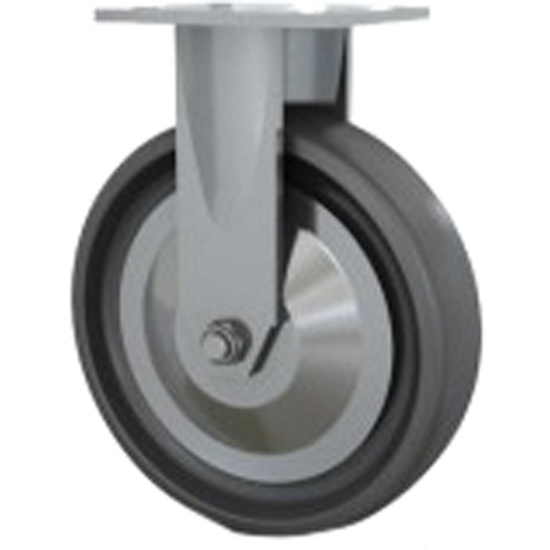 Heavy-Duty Caster, Rigid, 8" (203.2 mm), Solid Elastomer, 1000 lbs. (453.6 kg.) Duraquip Inc