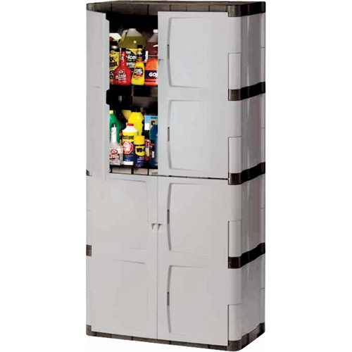 Armoire robuste, Plastique, 3 Tablettes, 72" h x 36" la x 18" P, Mica et charbon Duraquip Inc