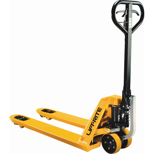 Power-Start Technology Pallet Trucks, Steel, 48" L x 27" W, 5000 lbs. Capacity Duraquip Inc