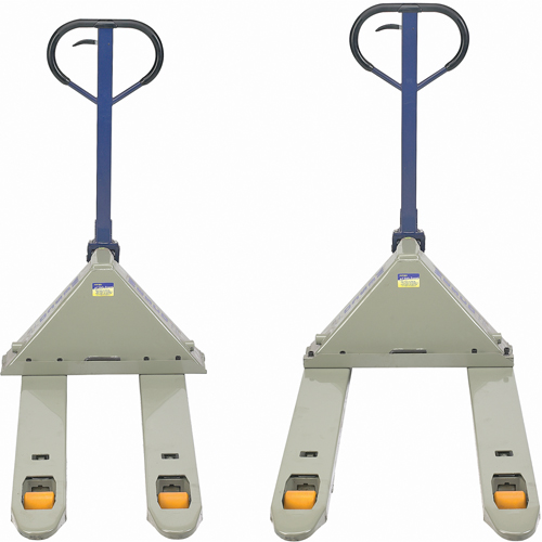 Adjustable Width Pallet Trucks, 48" L x 27" W, 5500 lbs. Capacity Duraquip Inc