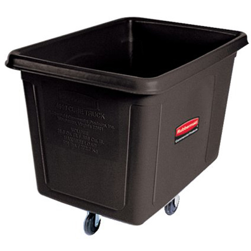 Chariot cubique, Plastique recycl&eacute; noir, 38" lo x 26" la x 28" h, Volume 8 pi³, Capacit&eacute; 300 lb Duraquip Inc