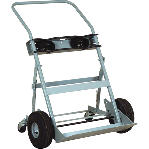 Chariots &agrave; quatre roues pour bouteilles, Roues Pneumatique, Base de 28" la x 6" lo, 1000 lb Duraquip Inc
