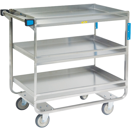 Guard Rail Carts, 3 Tiers, 23" W x 37-1/4" H x 38-5/8" D, 700 lbs. Capacity Duraquip Inc