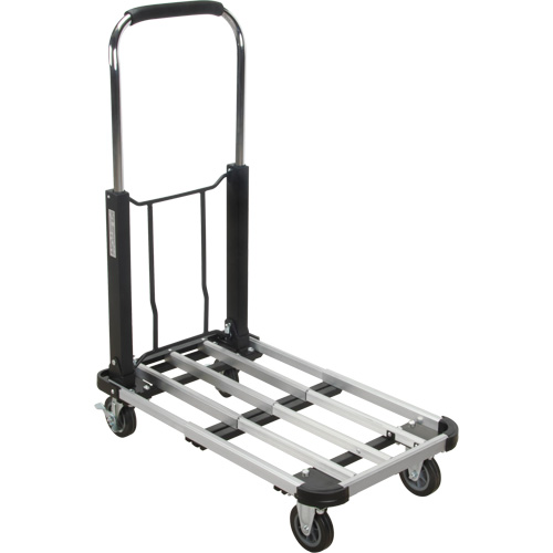 Foldable Platform Trucks, Aluminum, 300 lbs., 28" L x 16" W, 32" High Duraquip Inc