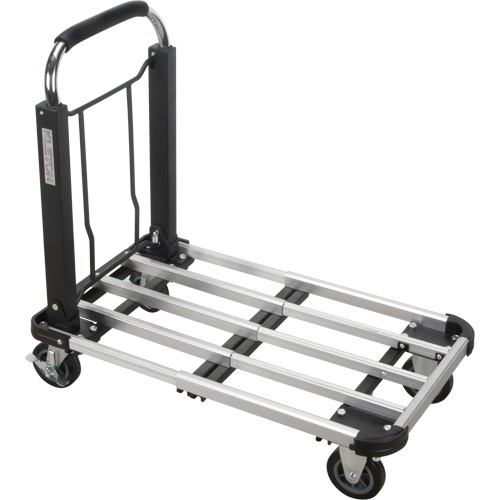 Foldable Platform Trucks, Aluminum, 300 lbs., 28" L x 16" W, 32" High Duraquip Inc