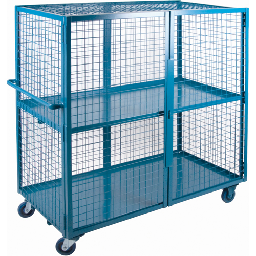 Chariot en treillis m&eacute;tallique, 2 niveaux, 63" lo x 32" la x 62,5" h, Cap. 1200 lb Duraquip Inc