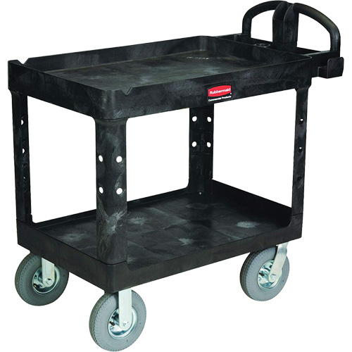 Heavy-Duty Utility Cart, 2 Tiers, 25-1/4" x 37-1/8 x 36-3/8", 500 lbs. Capacity Duraquip Inc