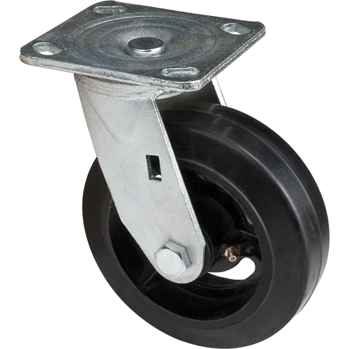 Mold-on Caster, Swivel, 6" (152.4 mm), Rubber, 550 lbs. (249 kg.) Duraquip Inc