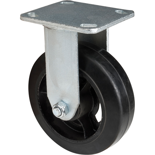 Roulette moul&eacute;, Fixe, 6" (152,4 mm), Caoutchouc, 550 lb (249 kg) Duraquip Inc