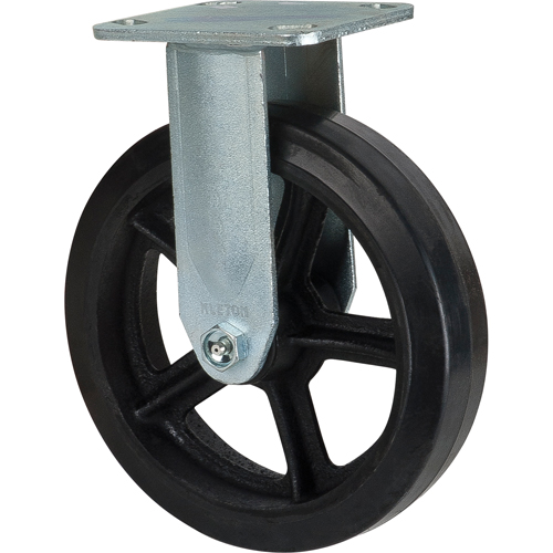 Roulette moul&eacute;, Fixe, 8" (203,2 mm), Caoutchouc, 660 lb (299 kg) Duraquip Inc
