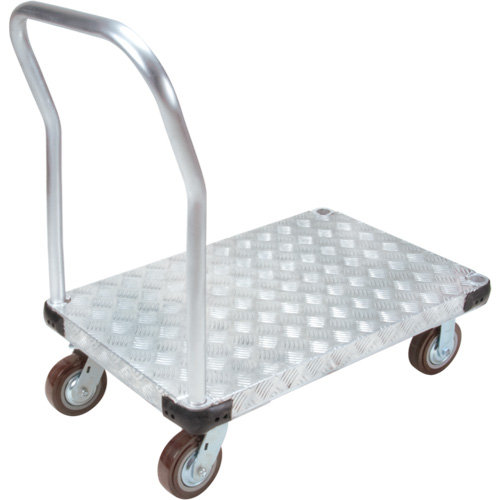 Aluminum Platform Truck, 24" W x 36" L, 3400 lbs. Cap., Polyurethane Wheels Duraquip Inc