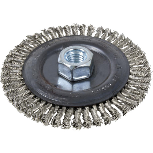 Stringer Bead Brush Wheel, 6" Dia., 0.022" Fill, 5/8"-11 Arbor Duraquip Inc