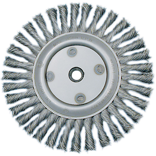 Meule &agrave; fils nou&eacute;s torsad&eacute;s, Dia. 6", Fils 0,02", Arbre 5/8"-1/2, Acier Duraquip Inc