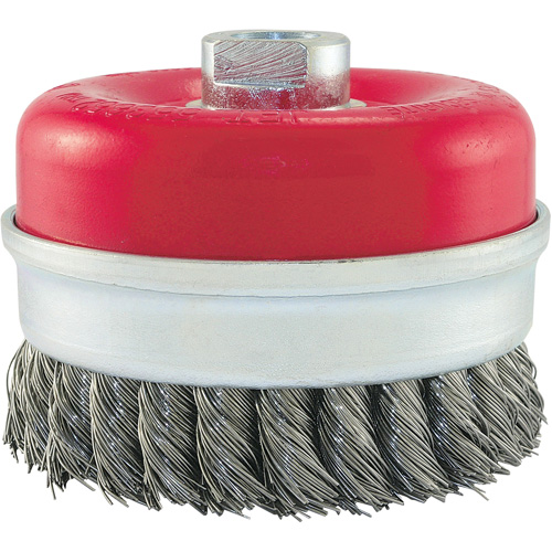 Knot Banded Cup Brush, 4" Dia. x 5/8"-11 Arbor Duraquip Inc