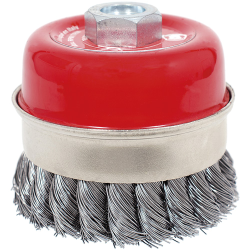 Brosse boisseau &agrave; fils li&eacute;s et nou&eacute;s haute performance CKB3201T, 3-1/2" dia. x 5/8"-11 arbre Duraquip Inc