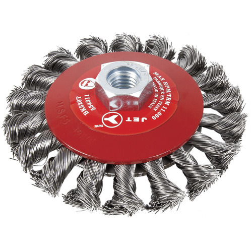 BK520T Knot-Twisted Conical Bevel Brush, 5" Dia., 5/8-11 Arbor Duraquip Inc