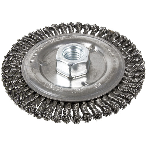 Stringer Bead Brush, 5" Dia., 0.022" Fill, 5/8"-11 Arbor, Steel Duraquip Inc