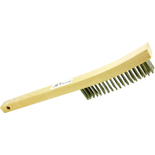 4LHSS 4-Row Long Handle Hand Wire Scratch Brush, Stainless Steel, 4 x 19 Wire Rows, 13-3/4" Long Duraquip Inc