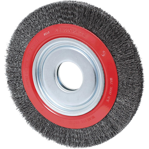 Crimped Wire Wheel, 10" Dia., 0.02" Fill, 2" Arbor Duraquip Inc