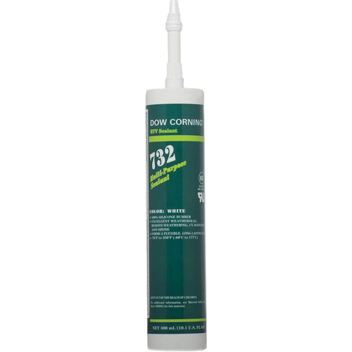 Scellant polyvalent &agrave; base de silicone Dowsil 732, 300 ml, Cartouche, Blanc Duraquip Inc
