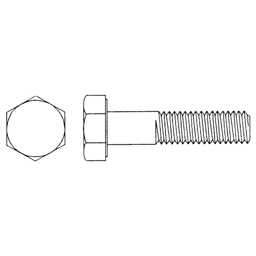 Hex Head Cap Screw, 1-1/8"-7 Dia., 3-1/2" L, Plain, Coarse, Grade 5 Duraquip Inc