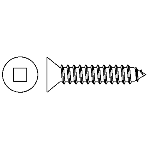 Tapping Flat Head Screws, #6 x 1-1/2" L, Zinc Plated Duraquip Inc