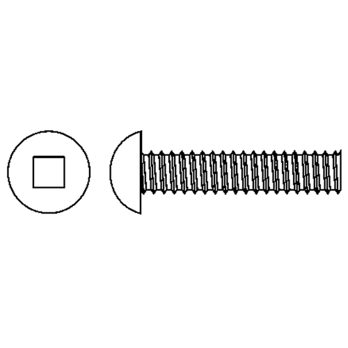 Round Head Machine Screws, #6-32 x 1-3/4" L, Zinc Plated Duraquip Inc