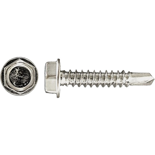 100-Piece Drill-X&reg; Hex HD Tapping Screws, #12 Dia., 1-1/4" L, Zinc Plated Duraquip Inc