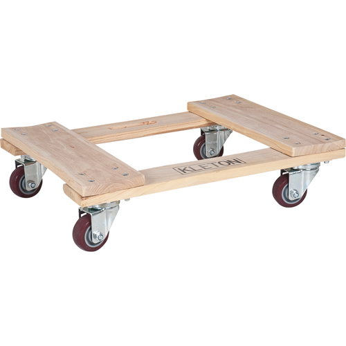 Socle roulant en bois dur, Roues en Polyur&eacute;thane, Capacit&eacute; de 900 lb, 18" la x 24" p x 7" h Duraquip Inc