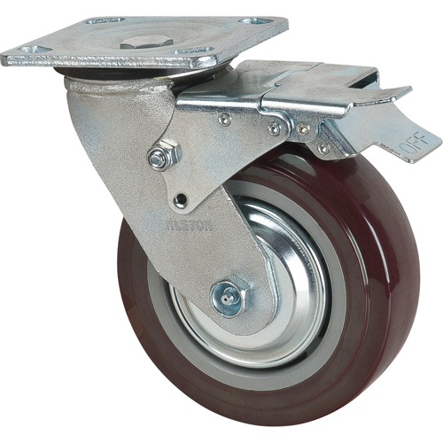 Roulette, Pivotant avec frein, 6" (152,4 mm), Polyur&eacute;thane, 850 lb (385 kg) Duraquip Inc