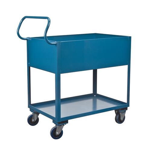 Deep Lipped Service Cart, 2 Tiers, 24" W x 47" H x 36" D, 1200 lbs. Capacity Duraquip Inc