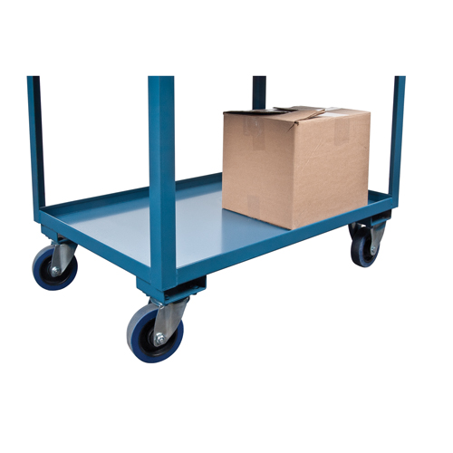 Deep Lipped Service Cart, 2 Tiers, 24" W x 47" H x 36" D, 1200 lbs. Capacity Duraquip Inc