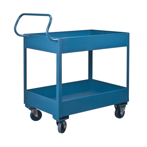 Deep Lipped Service Cart, 2 Tiers, 24" W x 47" H x 36" D, 1200 lbs. Capacity Duraquip Inc