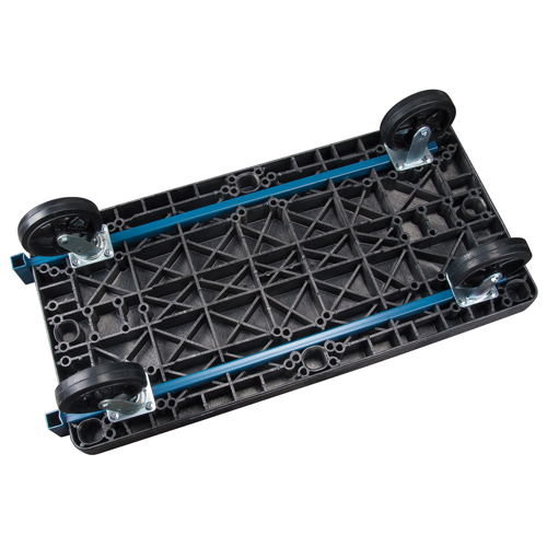 Plastic Platform Trucks, 60" L x 30" W, 2000 lbs. Cap., Mold-on Rubber Wheels Duraquip Inc