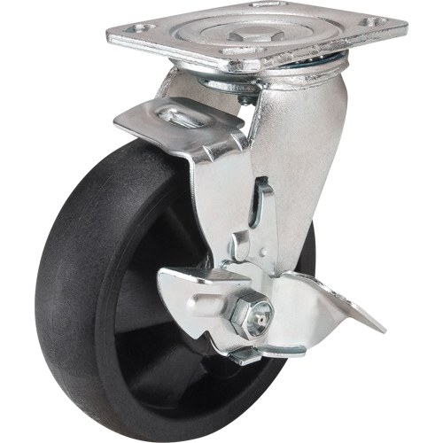 Roulettes haute temp&eacute;rature, Pivotant avec frein, 6" (152,4 mm), Nylon, 880 lb (399 kg) Duraquip Inc