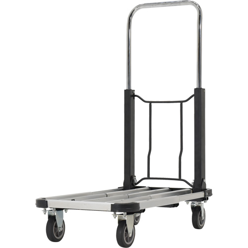 Chariot &agrave; plateforme repliable, Acier inoxydable, 300 lb, 28" lo x 16" la, Hauteur 33-1/2" Duraquip Inc