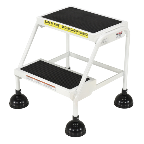 Stop-Step Ladders, 2 Steps, 16" Step Width, 18-9/16" Platform Height, Steel Duraquip Inc