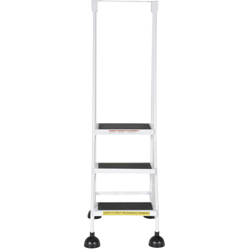 Stop-Step Ladders, 3 Steps, 16" Step Width, 28-11/16" Platform Height, Steel Duraquip Inc
