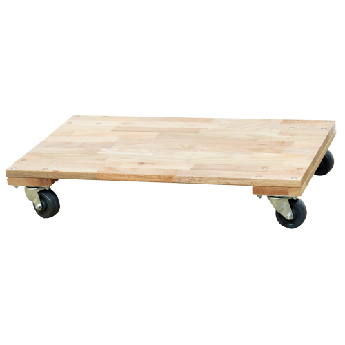 Socle roulant &agrave; plateforme en bois solide, Roues en Caoutchouc, Capacit&eacute; de 900 lb, 18" la x 30" p x 6" h Duraquip Inc