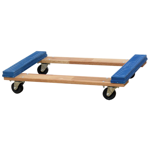 Socle roulant &agrave; plateforme ouverte avec embouts en caoutchouc, Cadre en Bois, 18" la x 30" p x 6" h, Capacit&eacute; de 900 lb Duraquip Inc