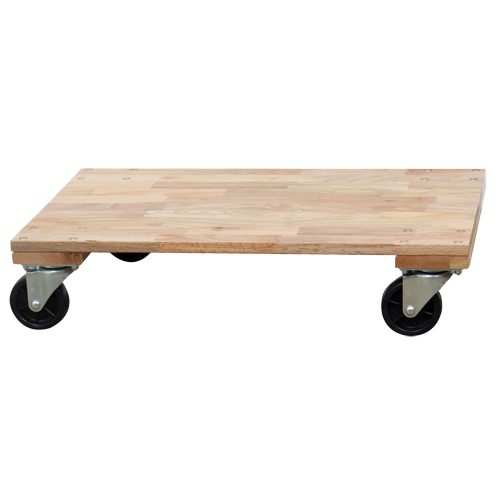 Socle roulant &agrave; plateforme en bois solide, Roues en Caoutchouc, Capacit&eacute; de 1200 lb, 24" la x 36" p x 7" h Duraquip Inc