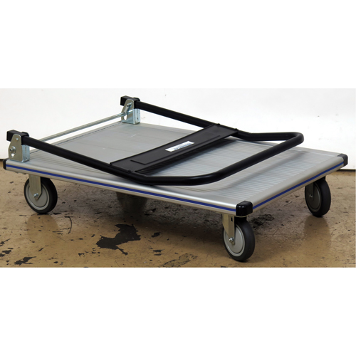 Chariot &agrave; plateforme avec poign&eacute;e pliante, Aluminium, 350 lb, 29" lo x 18-1/2" la, Hauteur 34-1/2" Duraquip Inc