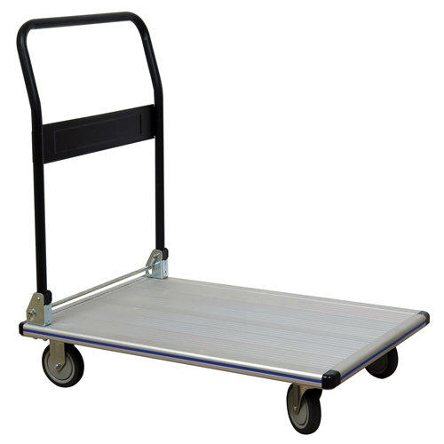 Folding Handle Platform Truck, Aluminum, 550 lbs., 35-1/2" L x 24" W, 35-1/2" High Duraquip Inc